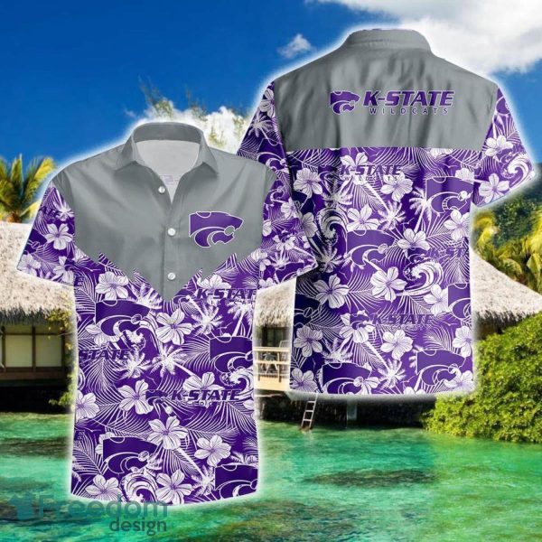 Kansas State Wildcats With Hibicus Flower Beach Summer Pattern 3D Hawaiian Shirt