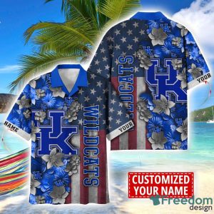 Kentucky Wildcats Custom name USA Flag 4th July Independence Day Hawaiian Shirt
