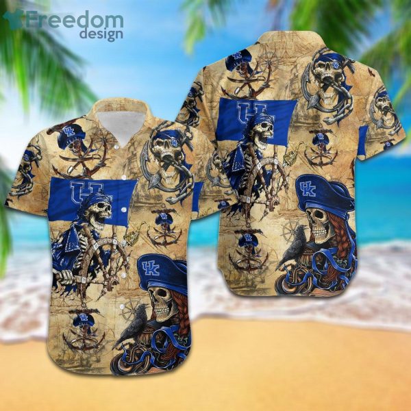 Kentucky Wildcats Pirates Fans Pirates Skull Hawaiian Shirt