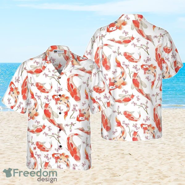 Koi Fish And Cherry Blossom Hawaiian Shirt Best Gift For Men And Women