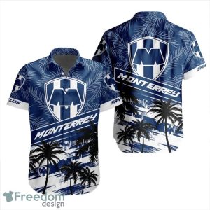 LIGA MX C.F. Monterrey Coconut Logo Pattern 3D Hawaiian Shirt