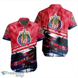 LIGA MX Chivas Guadalajara Coconut Logo Pattern 3D Hawaiian Shirt