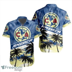 LIGA MX Club America Coconut Logo Pattern 3D Hawaiian Shirt