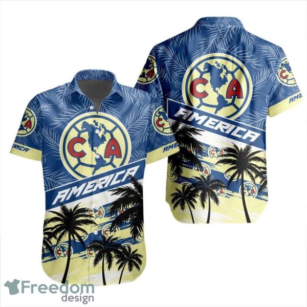 LIGA MX Club America Coconut Logo Pattern 3D Hawaiian Shirt
