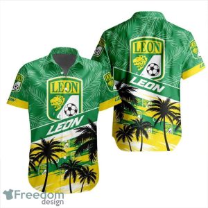 LIGA MX Club Leon Coconut Logo Pattern 3D Hawaiian Shirt