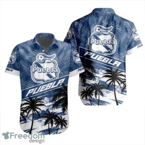 LIGA MX Club Puebla Coconut Logo Pattern 3D Hawaiian Shirt