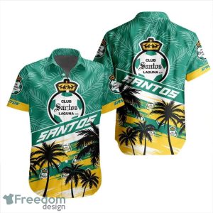 LIGA MX Club Santos Laguna Coconut Logo Pattern 3D Hawaiian Shirt