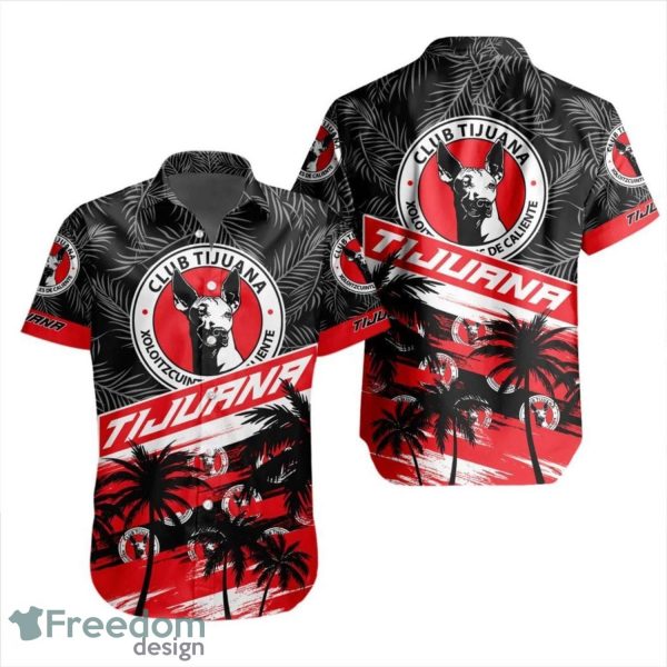LIGA MX Club Tijuana Coconut Logo Pattern 3D Hawaiian Shirt