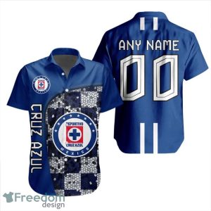 LIGA MX Cruz Azul 3D Hawaiian Shirt Custom Name And Number Shirt