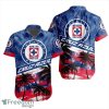 LIGA MX Cruz Azul Coconut Logo Pattern 3D Hawaiian Shirt