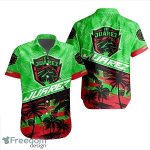 LIGA MX FC Juarez Coconut Logo Pattern 3D Hawaiian Shirt