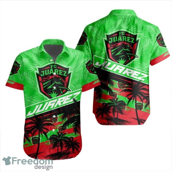 LIGA MX FC Juarez Coconut Logo Pattern 3D Hawaiian Shirt