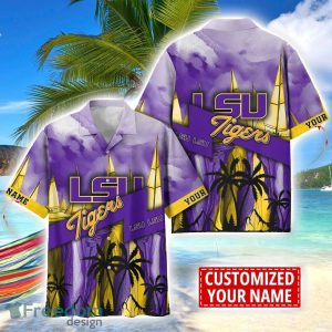 LSU TIGERS Hawaii Shirt Custom Name Sports Team Beach Shirt