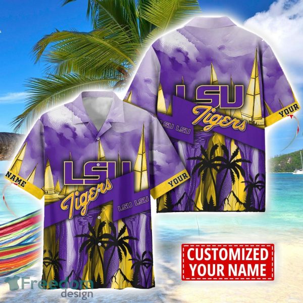 LSU TIGERS Hawaii Shirt Custom Name Sports Team Beach Shirt