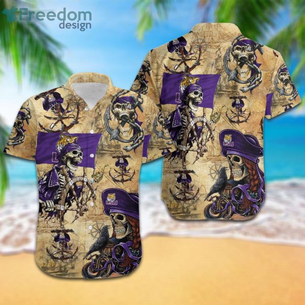 LSU Tigers Pirates Fans Pirates Skull Hawaiian Shirt