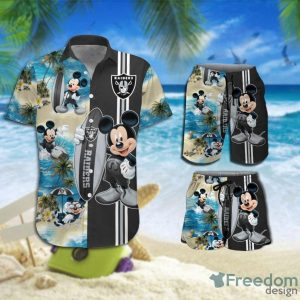 Las Vegas Raiders Mickey Mouse Summer Aloha Shirt For Men Women 3D Hawaiian Shirt Perfect Gift