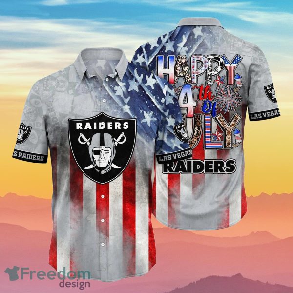 Las Vegas Raiders NFL Hawaiian Shirt 4th Of July Independence Day Best Gift For Men And Women Fans