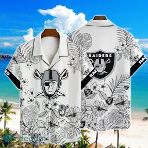 Las Vegas Raiders NFL Hibiscus 2023 AOP Hawaiian Shirt For Men Women