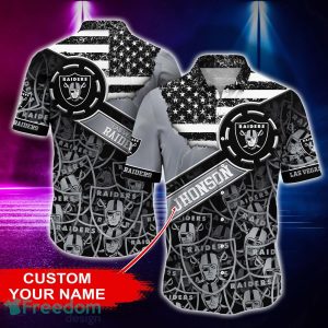 Las Vegas Raiders Personalized Button Shirt NFL Hawaiian Shirt Custom Name