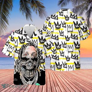 Lil Durk Hip Hop Rapper Crown Pattern Hawaiian Shirt Special Gift For Men And Women