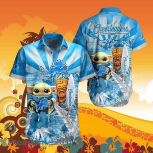 Lions Baby Yoda Star Wars Beach Summer Hawaiian Shirt Full Over Print