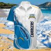 Los Angeles Chargers Hawaiian Shirt Fireball Button Short Sleeve