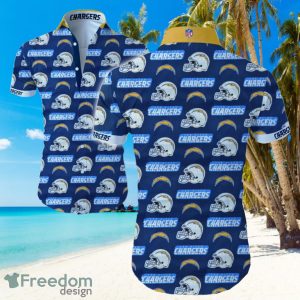 Los Angeles Chargers Logo Blue Shirt Hawaiian Summer Beach Shirt Full Print