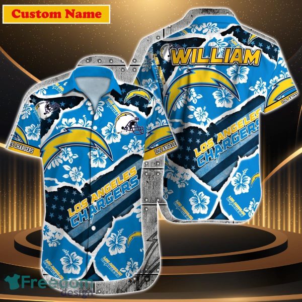 Los Angeles Chargers NFL Custom Name Hawaiian Shirt For Men And Women Fan