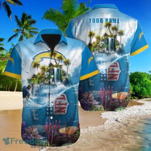 Los Angeles Chargers NFL Football Custom Name Hawaiian Shirt Ideal Gift For Loyal Fans