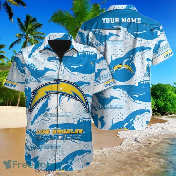 Los Angeles Chargers NFL Football Custom Name Hawaiian Shirt Ideal Gift For Men And Women Fans