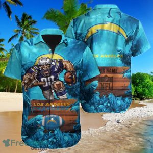 Los Angeles Chargers NFL Football Custom Name Hawaiian Shirt Special Gift For Men And Women Fans