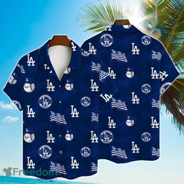 Los Angeles Dodgers Major League Baseball Simple Pattern 3D Hawaiian Shirt For Fans