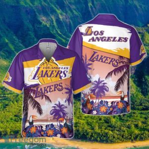 Los Angeles Lakers Beach Pattern Colorful Print Hawaiian Shirt