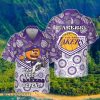 Los Angeles Lakers Eat Sleep Heat Repeat Flower Pattern Print Hawaiian Shirt