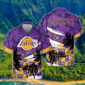 Los Angeles Lakers Hibiscus Flower And Summer Pattern Print Hawaiian Shirt