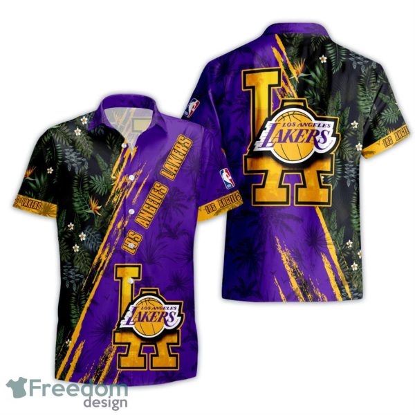 Los Angeles Lakers NBA Champions Floral Pattern Print Hawaiian Shirt