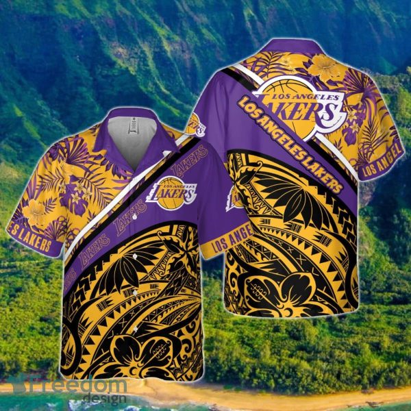 Los Angeles Lakers Polynesian Pattern National National Basketball Association 2023 Hawaiian Shirt