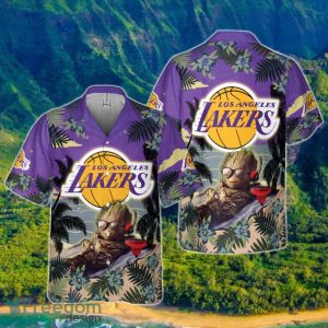Los Angeles Lakers Summer With Baby Groot Basketball Association 2023 Hawaiian Shirt