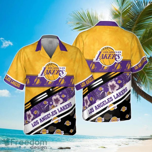 Los Angeles Lakers Tree Hawaii Pattern Cute Print Hawaiian Shirt
