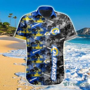 Los Angeles Rams Hawaiian Shirt Palm Tree Pattern
