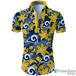 Los Angeles Rams Hawaiian Shirt Tropical Flower Short Sleeve