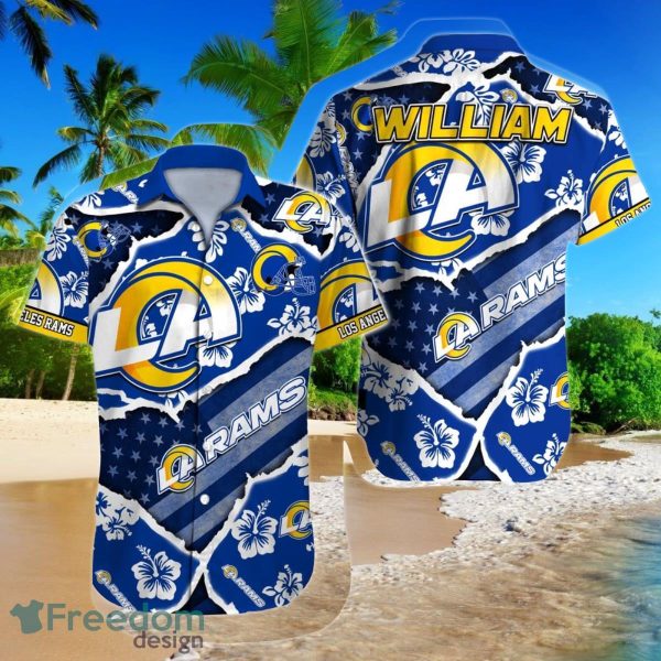 Los Angeles Rams NFL Football Custom Name Hawaiian Shirt Unique Style Gift For Loyal Fans