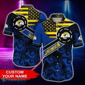 Los Angeles Rams Personalized Button Shirt NFL Hawaiian Shirt Custom Name