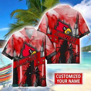 Louisville Cardinals Hawaii Shirt Custom Name Sports Team Beach Shirt