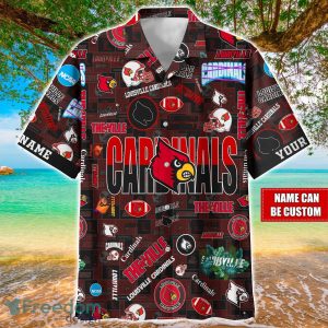 Louisville Cardinals Logo Hawaiian Shirt For Fans Trending Beach Shirt Custom Name
