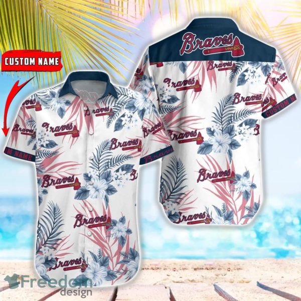 MLB Atlanta Braves Hawaiian Shirt Flower Baseball Aloha Shirt
