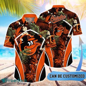 MLB Baltimore Orioles Hawaiian Shirt Flower Summer Tropical Aloha Shirt