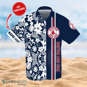 MLB Boston Red Sox Polo Logo Design Flower Tropical Gifts For Fans Custom Name Shirt Hawaiian Shirt