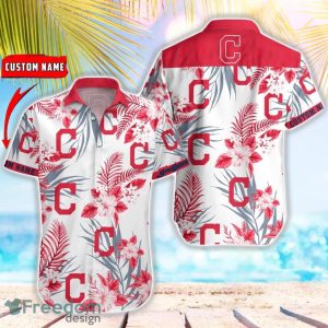 MLB Cleveland Indians Hawaiian Shirt Flower Baseball Aloha Shirt