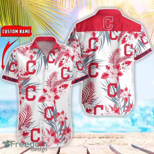 MLB Cleveland Indians Hawaiian Shirt Flower Baseball Aloha Shirt
